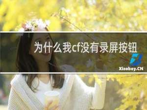 为什么我cf没有录屏按钮