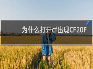 为什么打开cf出现CF F