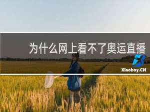 为什么网上看不了奥运直播