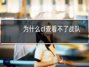 为什么cf查看不了战队