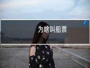为啥叫船票