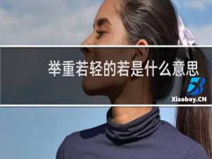 举重若轻的若是什么意思
