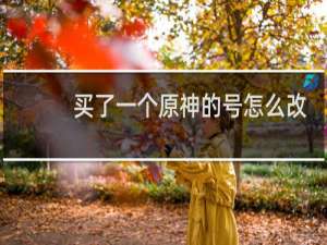 买了一个原神的号怎么改