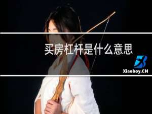 买房杠杆是什么意思