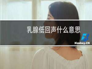 乳腺低回声什么意思