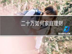 二十万如何家庭理财