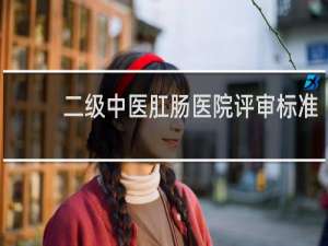 二级中医肛肠医院评审标准