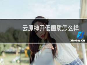 云原神开低画质怎么样