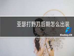 亚瑟打野刀后期怎么出装