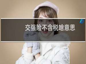 交强险不含税啥意思