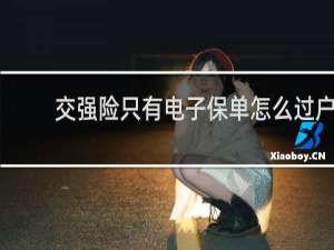 交强险只有电子保单怎么过户