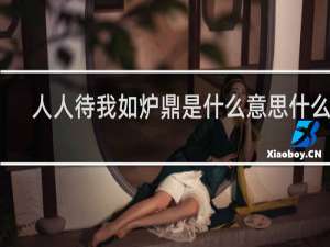 人人待我如炉鼎是什么意思什么梗