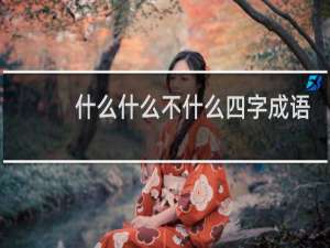 什么什么不什么四字成语