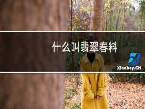 什么叫翡翠春料