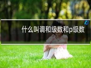 什么叫调和级数和p级数