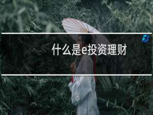 什么是e投资理财