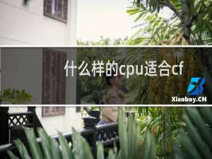 什么样的cpu适合cf