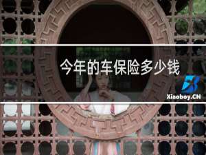 今年的车保险多少钱