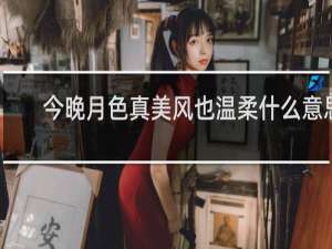 今晚月色真美风也温柔什么意思，下一句是什么什么梗