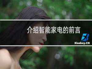 介绍智能家电的前言