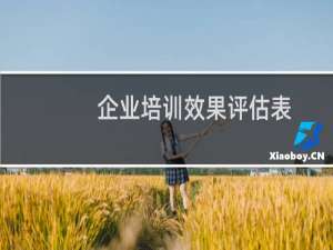 企业培训效果评估表
