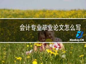 会计专业毕业论文怎么写