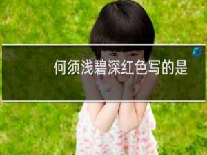 何须浅碧深红色写的是哪一种花（何须浅碧深红色自是花中第一流描述的是什么花）