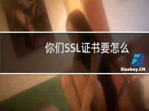 你们SSL证书要怎么申请？
