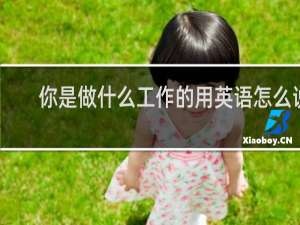 你是做什么工作的用英语怎么说