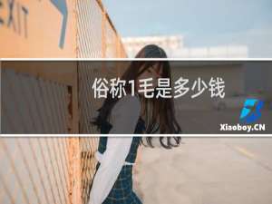 俗称1毛是多少钱