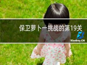 保卫萝卜一挑战的第19关