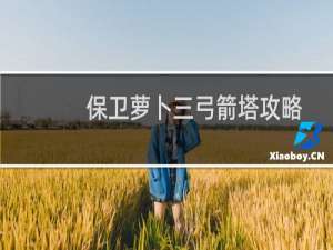 保卫萝卜三弓箭塔攻略