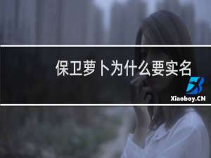 保卫萝卜为什么要实名