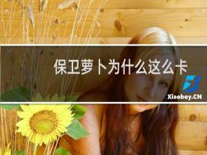 保卫萝卜为什么这么卡