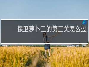 保卫萝卜二的第二关怎么过