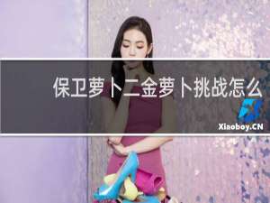 保卫萝卜二金萝卜挑战怎么