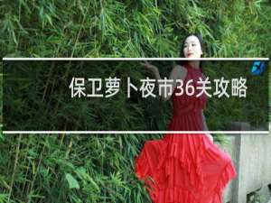 保卫萝卜夜市36关攻略