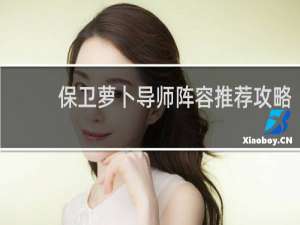 保卫萝卜导师阵容推荐攻略