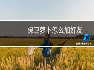 保卫萝卜怎么加好友