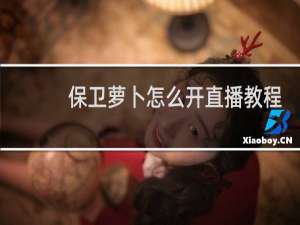 保卫萝卜怎么开直播教程