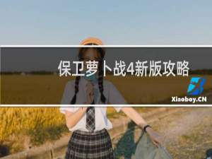 保卫萝卜战4新版攻略
