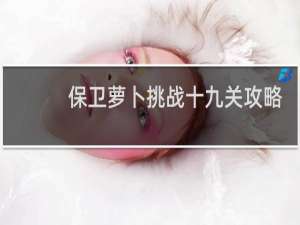 保卫萝卜挑战十九关攻略