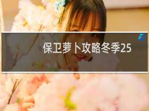 保卫萝卜攻略冬季25