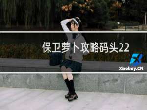 保卫萝卜攻略码头22