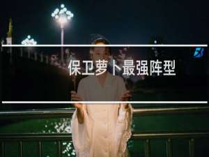 保卫萝卜最强阵型