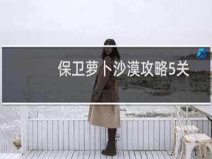 保卫萝卜沙漠攻略5关