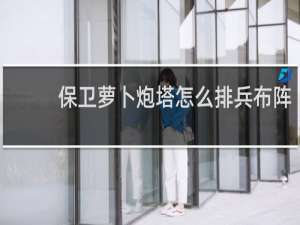 保卫萝卜炮塔怎么排兵布阵