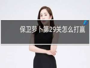 保卫萝卜第29关怎么打赢