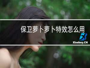 保卫萝卜萝卜特效怎么用