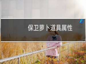 保卫萝卜道具属性